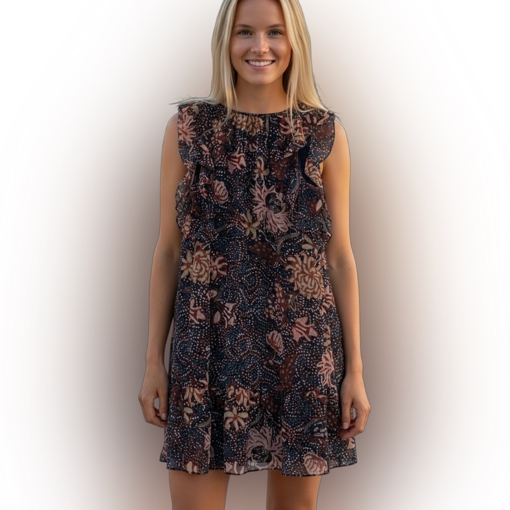 Madewell Dress Floral Print Sleeveless Dress Cottagecore Size XS